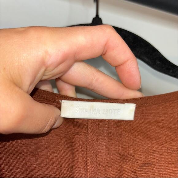 Shaina Mote Gia Linen Maxi Dress in Burnt Orange - Picture 3 of 10